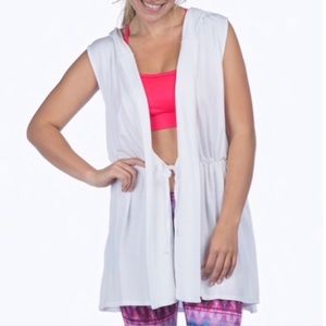 Pink Lotus || White Vest Gym Swim Yoga Coverup